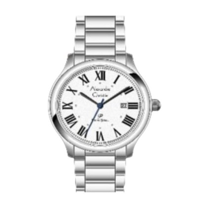 Alexandre Christie ALCW1042MDFSSSL White Dial Stainless Steel Strap Analog Men Watch
